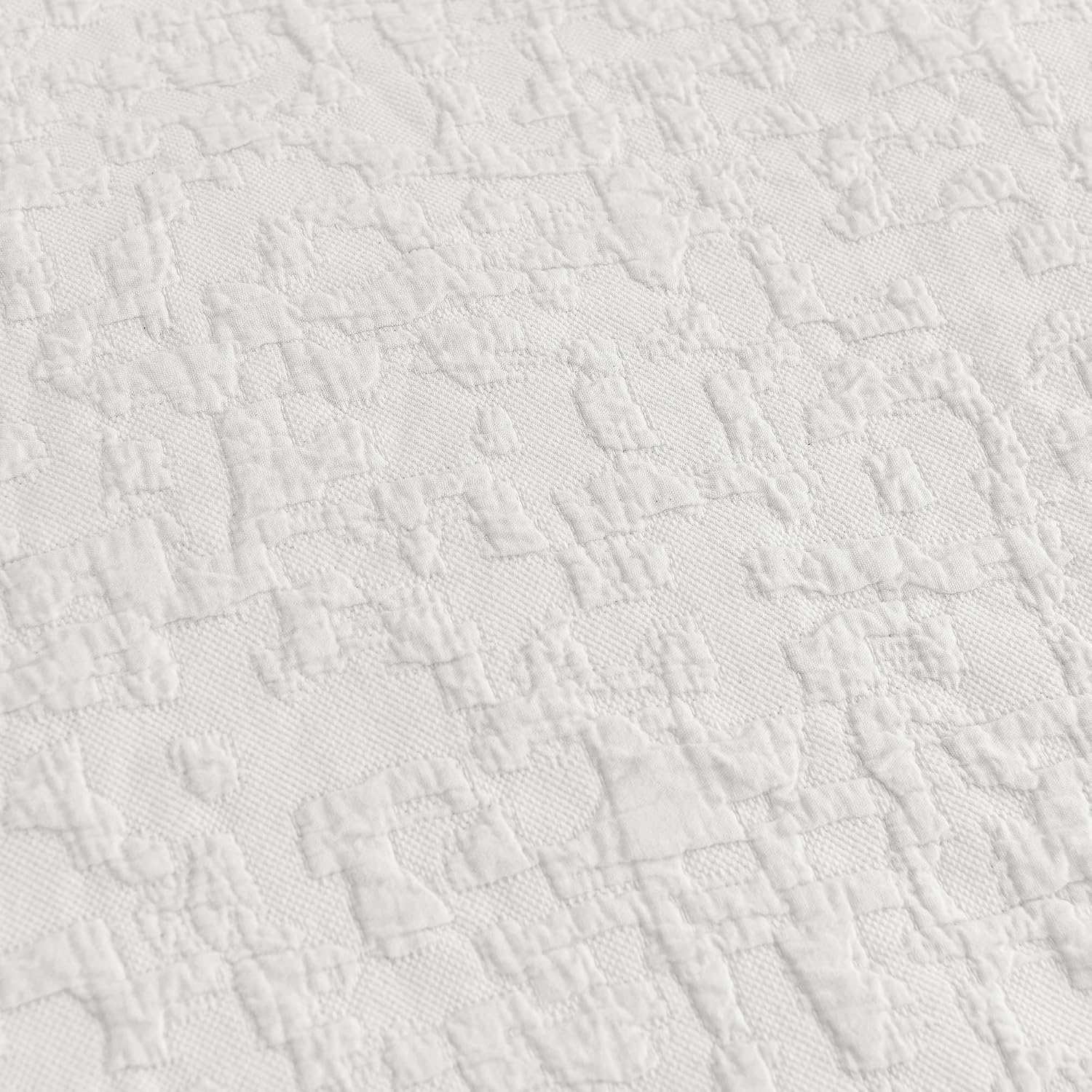 HiEnd Accents Porto Matelassé 3 Piece Duvet Cover Set with Pillow Shams, King Size, Cotton Vintage White Textured Modern Boho Chic Casual Luxury Bedding, 1 Comforter Cover, 2 Pillowcases