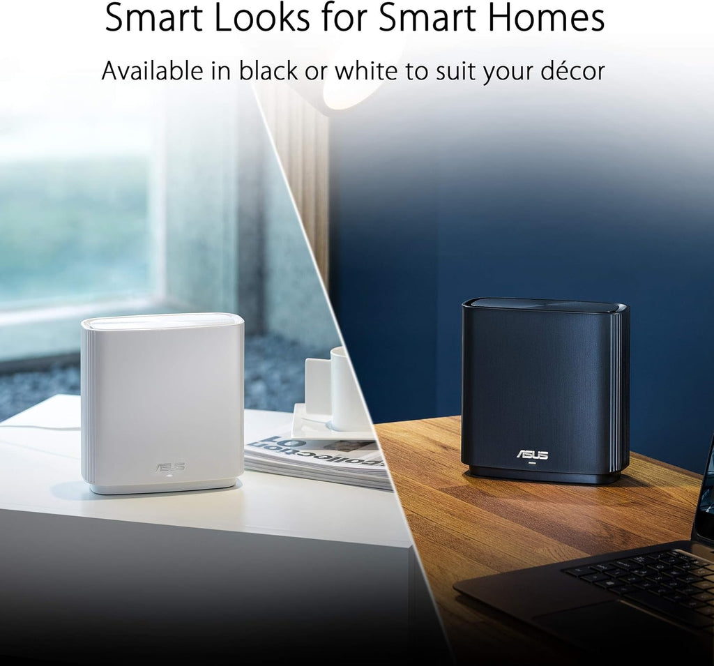ASUS ZenWiFi AC Whole-Home Tri-Band Mesh WiFi6 (CT8 White 1PK), Coverage up to 1,350 sq.ft or 3+Rooms, 3Gbps, WiFi, Life-time Free Network Security and Parental Controls, 4X gigabit Ports, 3 SSIDs