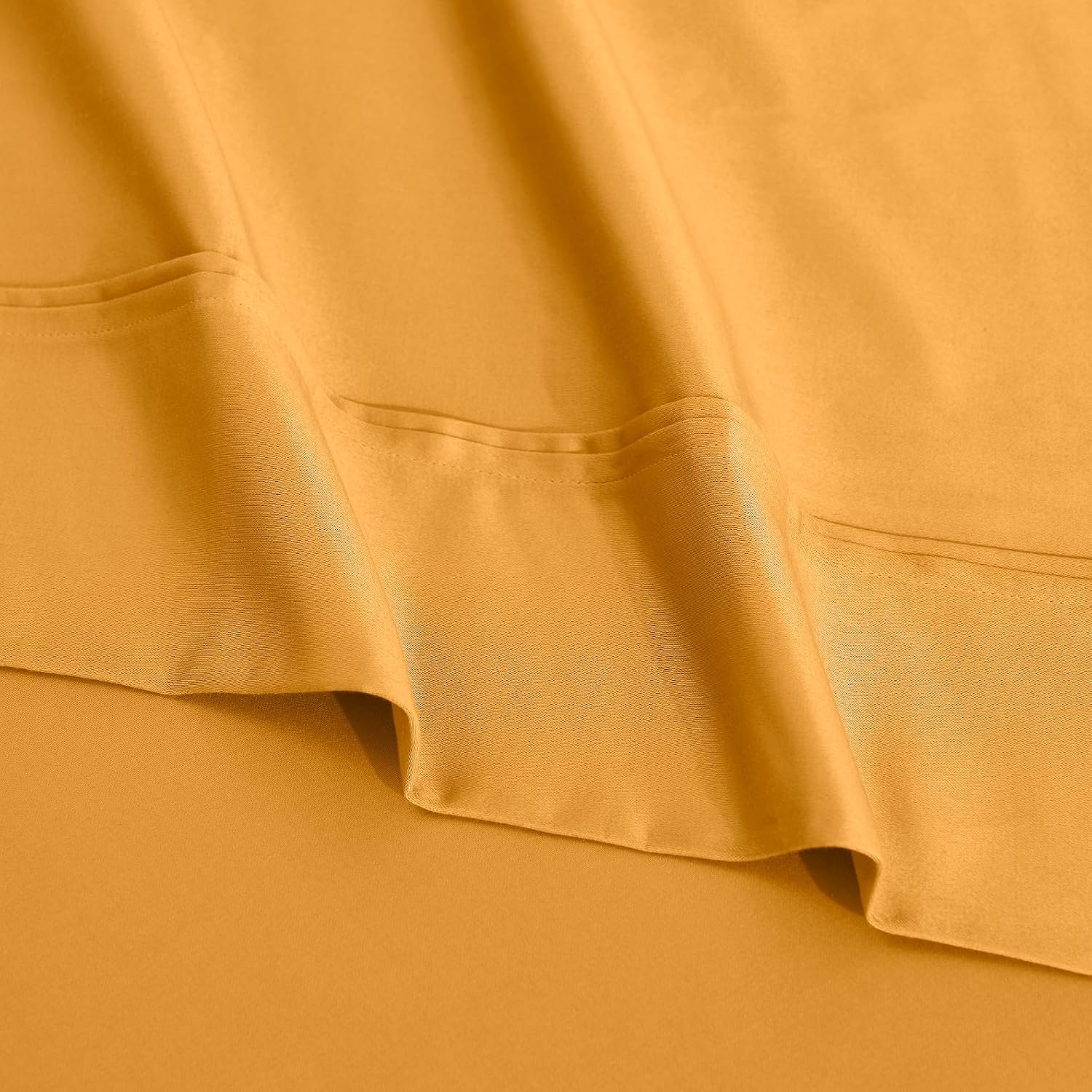 Superior 1200 Thread Count Egyptian Cotton Sheet Set, Bedroom Sheets, Modern Home Essentials, Luxury Bedding, 1 Elastic Deep Pocket Fitted Bed Sheet, 1 Flat Sheet, 2 Pillowcases, Queen, Dijon