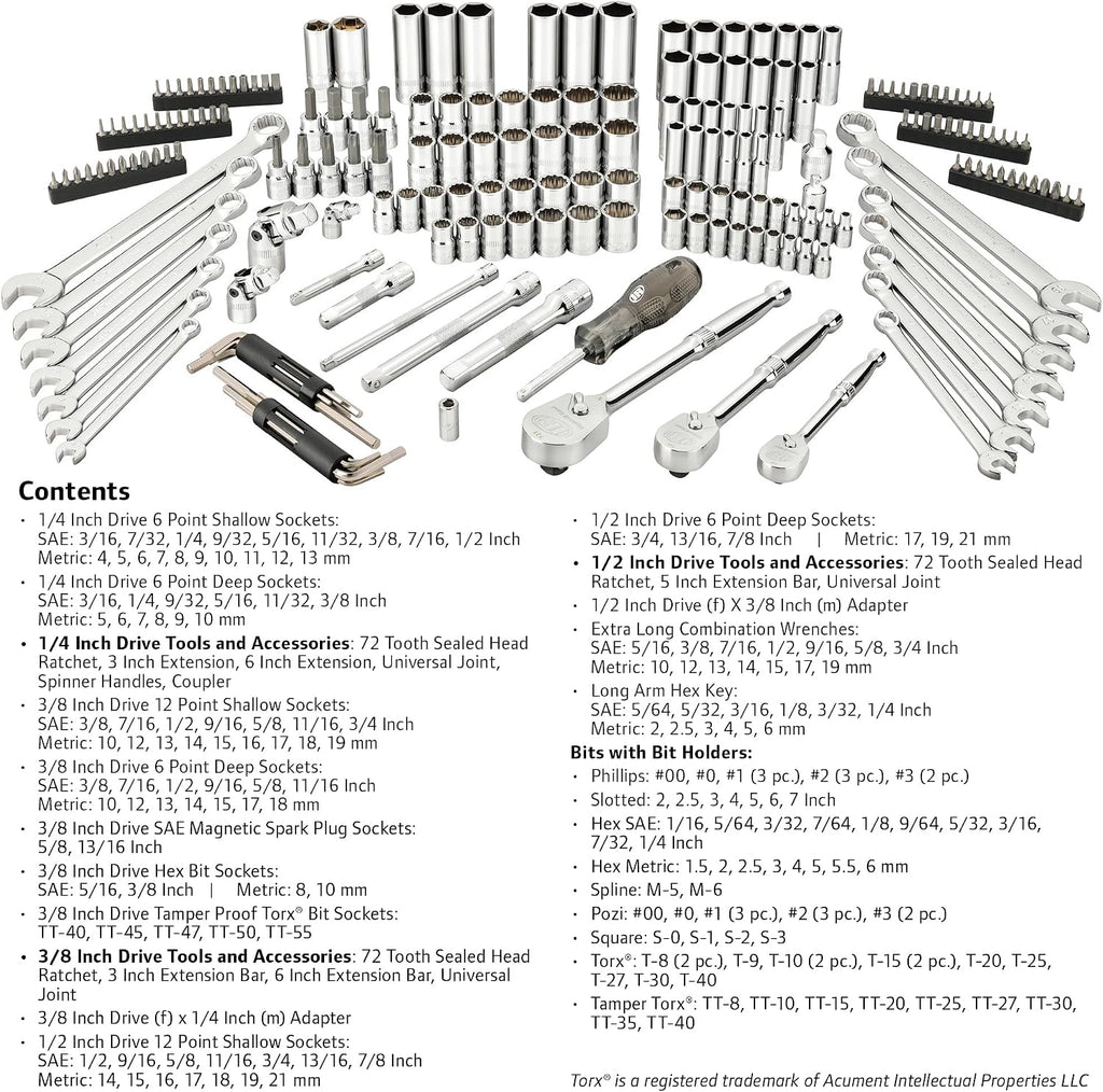 Ingersoll Rand 205 Pc. SAE/Metric Master Mechanics Tool Set- 752022