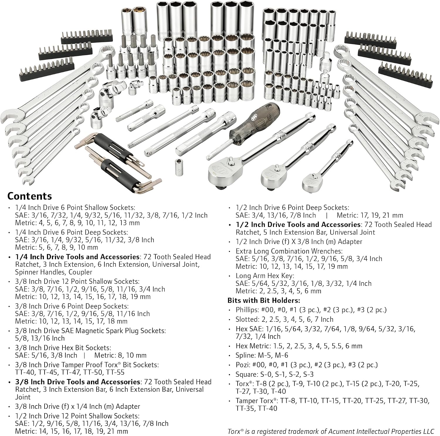 Ingersoll Rand 205 Pc. SAE/Metric Master Mechanics Tool Set- 752022