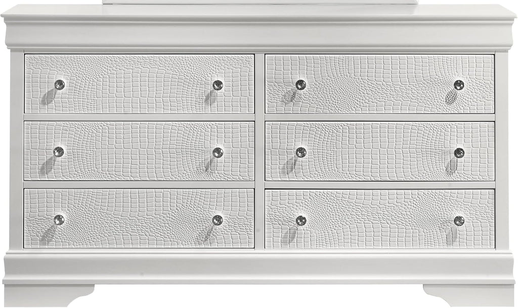 Upholstered Modern Style 4 Pc Full Bedroom Set with LED Headboard Made with Wood in White