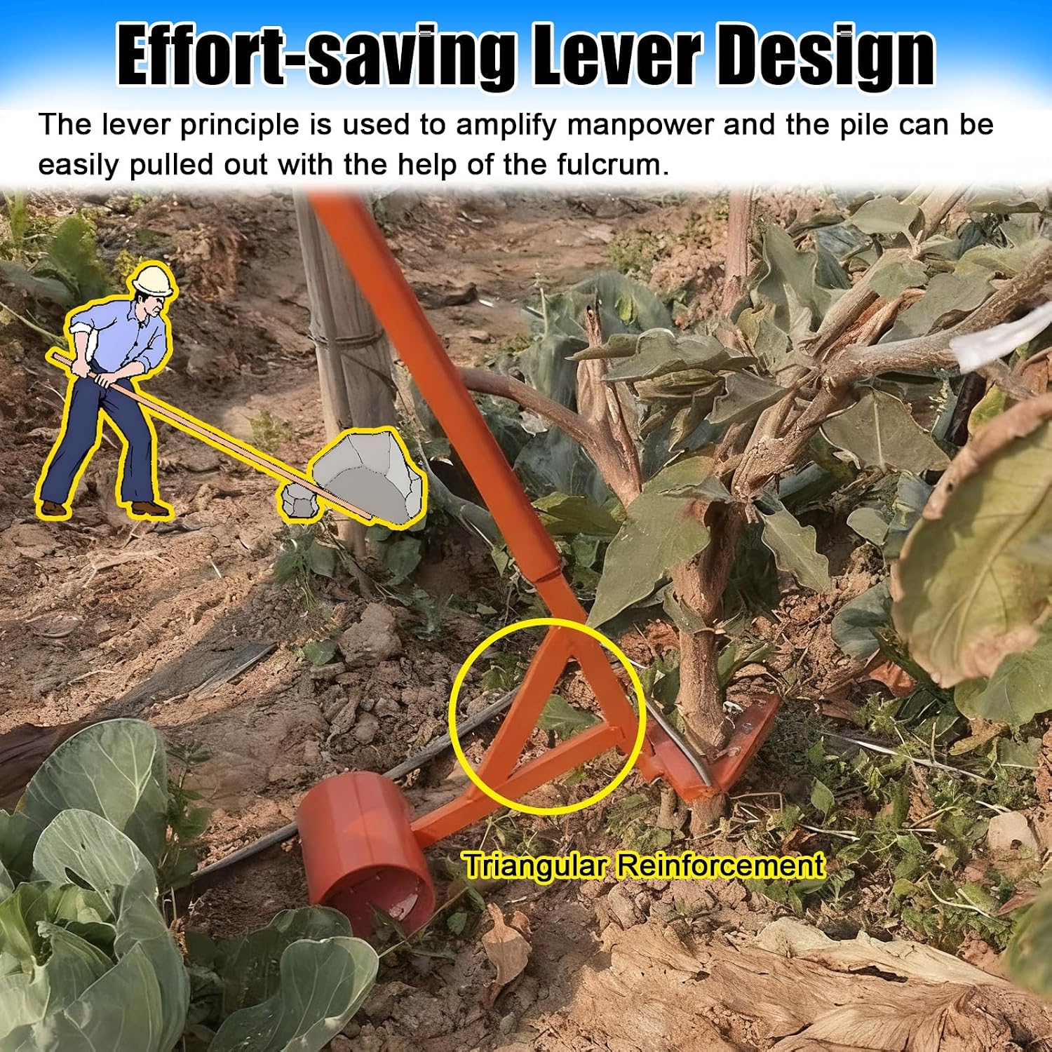 Sapling Puller Tool Stand up Heavy Duty, Weeding Puller Remover Tool Long Handle,Uprooting Weeder for Thorns w/Large Root Systems
