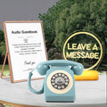 Audio GuestBook for Wedding Fashion with Free RGB LED Sign and Metal Photo Frame, Guest Book Telephone Record Customized Voice Message for Your Wedding Party (Blue)