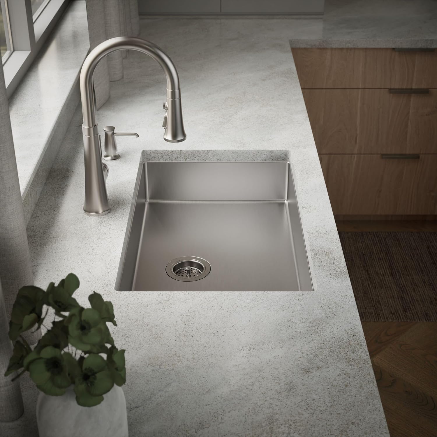 KOHLER Strive 29-1/2' Undermount Double-Bowl Kitchen Sink, Includes Accessories, 16-Gauge Stainless Steel, SilentShield® Sound Absorption, K-33154-NA