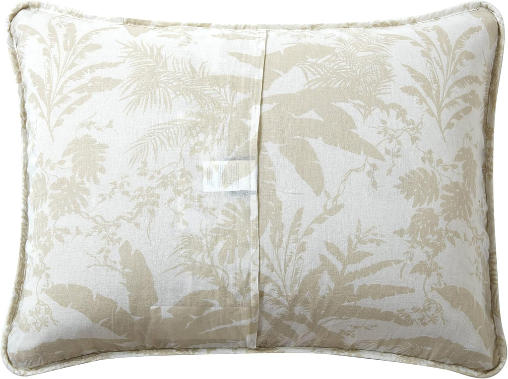Tommy Bahama - Twin Quilt Set, Reversible Cotton Bedding with Matching Sham, Pre-Washed for Added Softness, Dorm Essentials (Bonny Cove Ivory)
