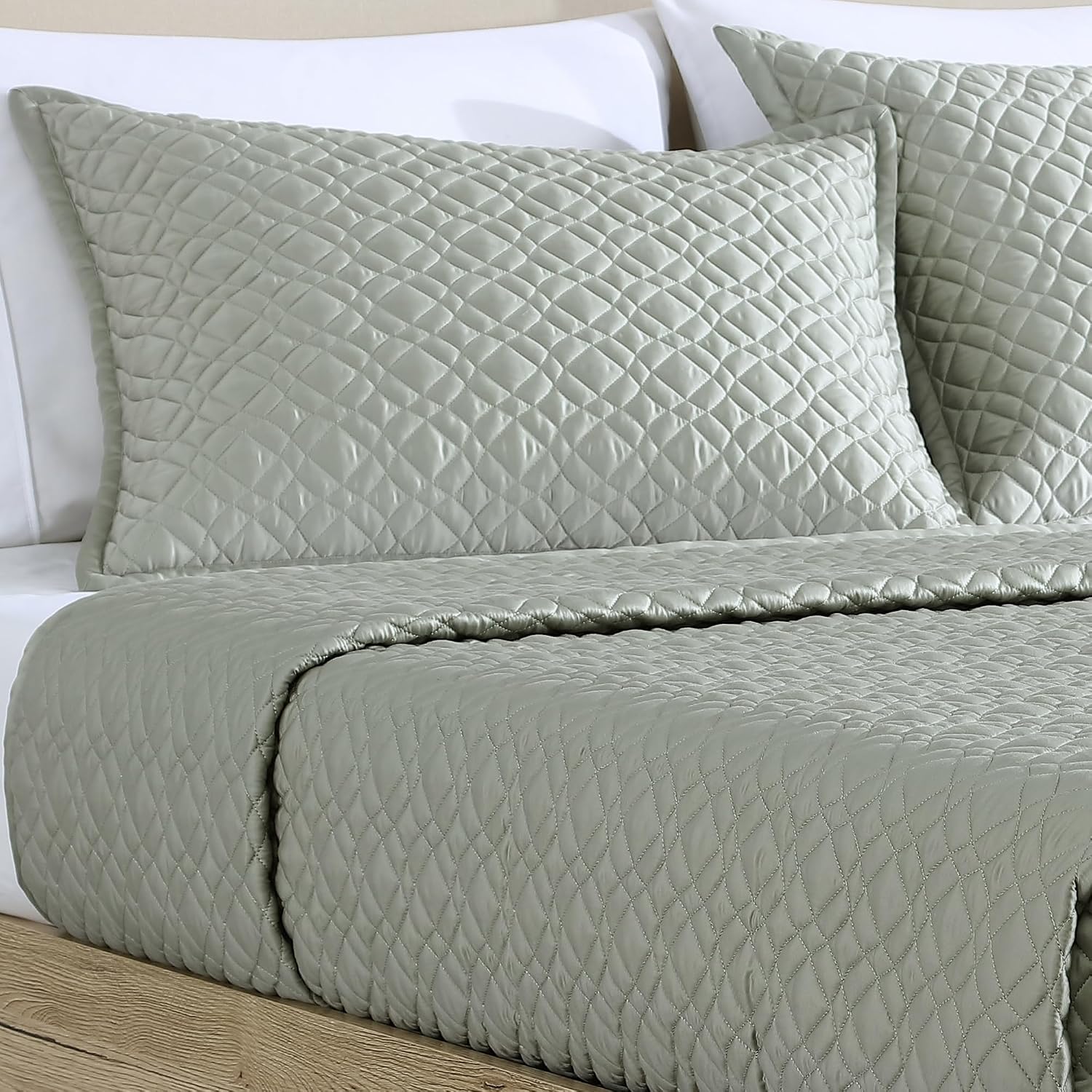 Riverbrook Home Noble Tencel Coverlet Set, King, Sage, 3 Piece Set