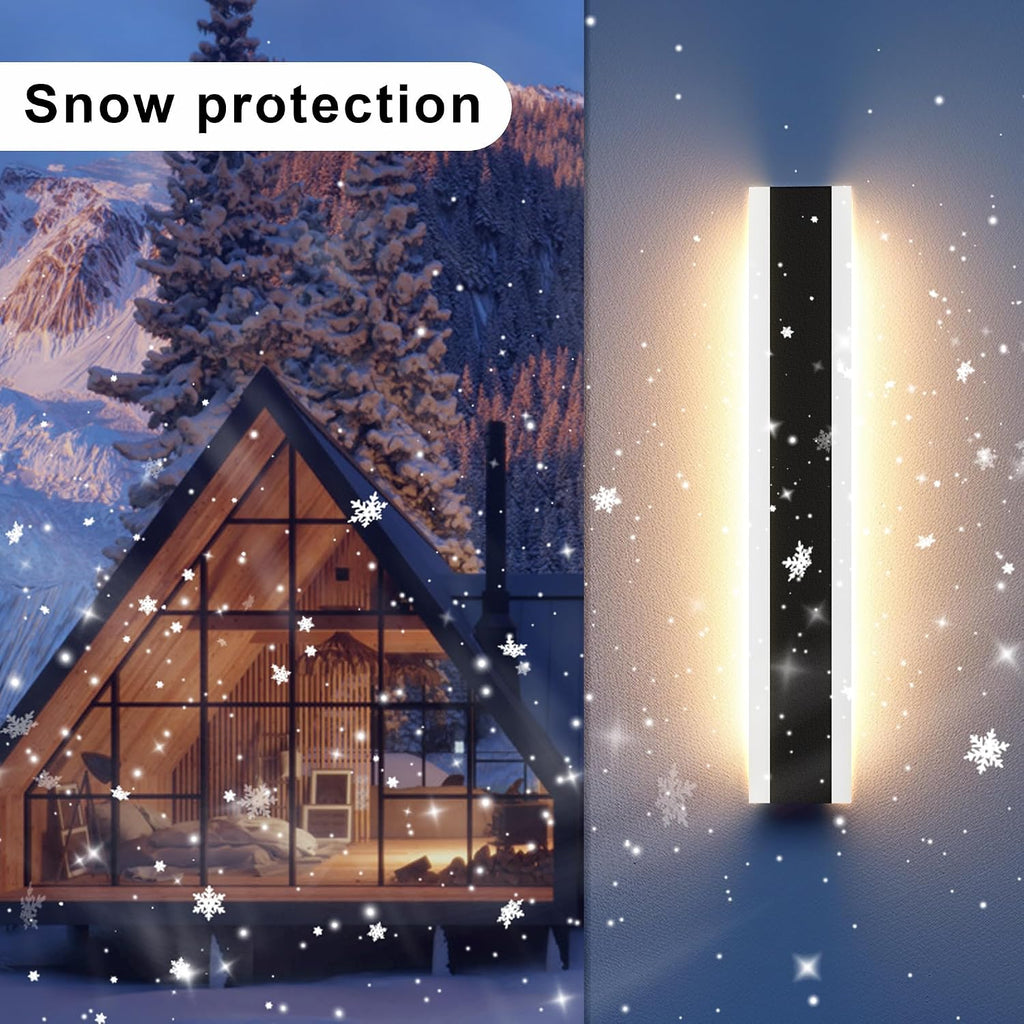Outdoor Wall Light Fixtures Modern Long LED Wall Sconce Black Exterior Light Fixture Ip65 Waterproof Wall Lamp 3000k Metal Rectangular Wall Lights For Villa Patio,Courtyard,Porch Bedroom,59.05''