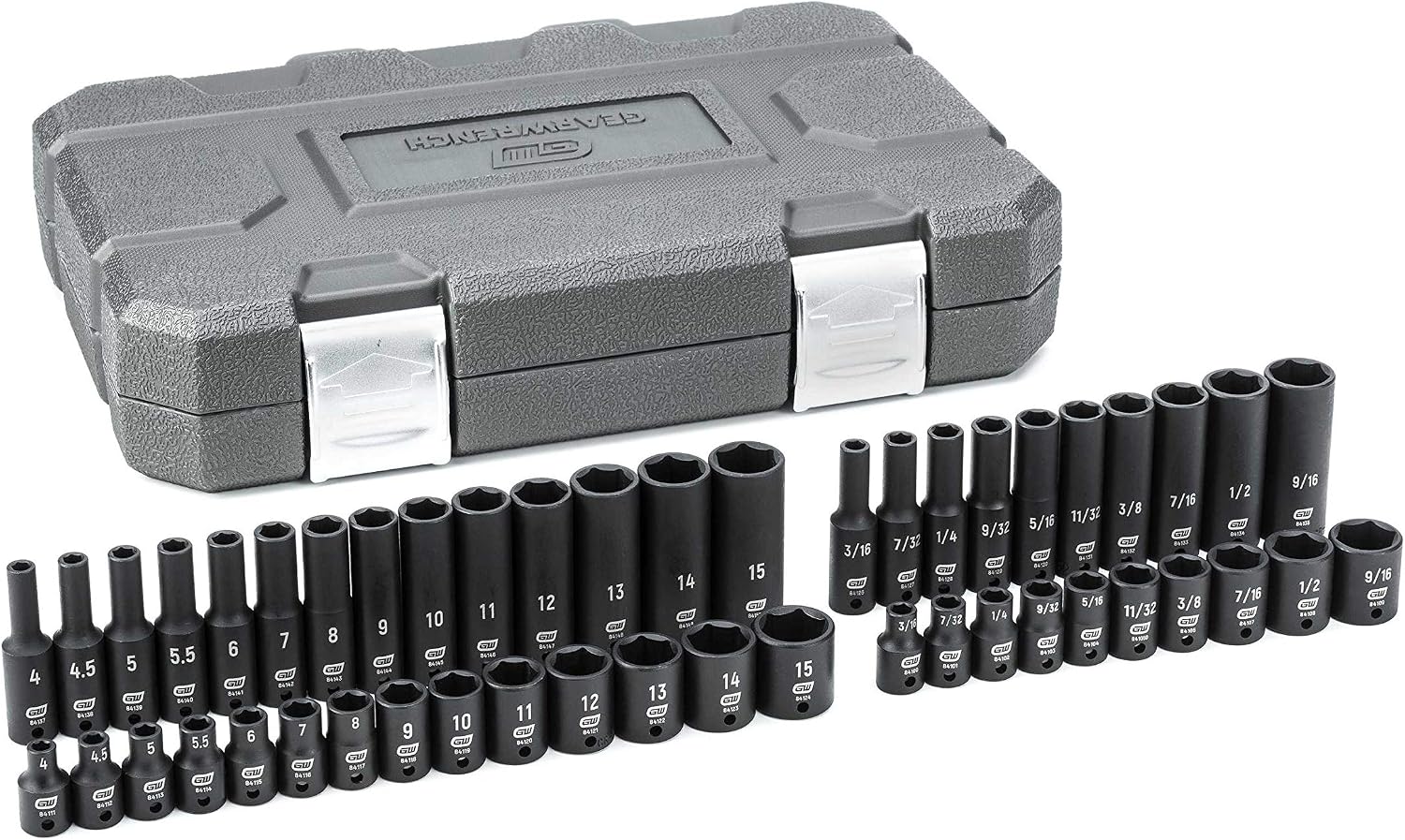 GEARWRENCH 48 Pc. 1/4' Drive 6 Pt. Impact Socket Set, Standard & Deep, SAE/Metric - 84902