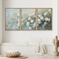 SIGNWIN Framed Canvas Print Wall Art Soft White Rose Floral Delicate Blooming Flowers Illustrations Modern Bohemian Scenic Ultra for Living Room, Bedroom, Office - 24'x36'x3 Natural