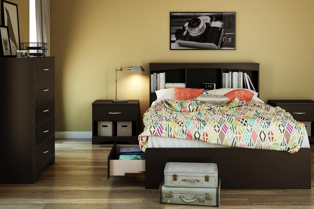 South Shore Step One Bookcase Headboard, Full, Pure White