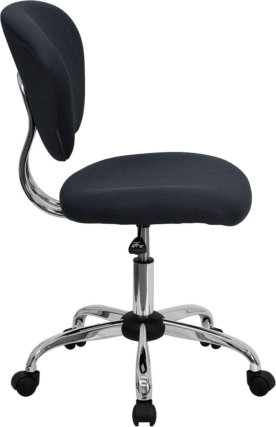 Flash Furniture Beverly Mid-Back Gray Mesh Padded Swivel Task Office Chair with Chrome Base
