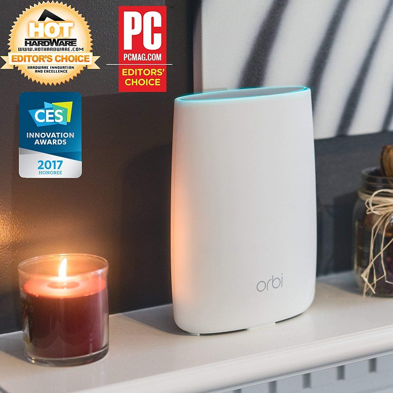---NETGEAR Orbi Ultra-Performance Whole Home Mesh WiFi System - WiFi router and two satellite extender with speeds up to 3Gbps over 6,000 sq. feet, AC3000 (RBK53)