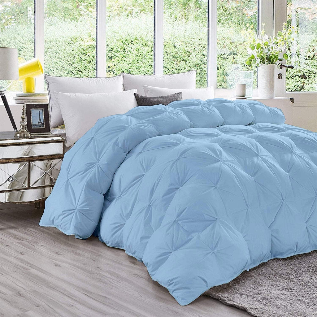 Super Soft 1000-TC All Season Down Alternative Comforter & 2pc Pillow Shams Super King (98' x 108') Inches Decorative Pintuck Comforter 100% Egyptian Cotton 600-GSM Fill & 8-Corner Tabs