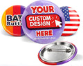Custom Button Pins - Personalized Photo, Logo & Text Button Pins, Sizes 1, 1.5, 2.25, 3 & 3.5 Inch, Bulk 5-1000 Pcs, Pinback Buttons for Graduation, Campaigns & Events