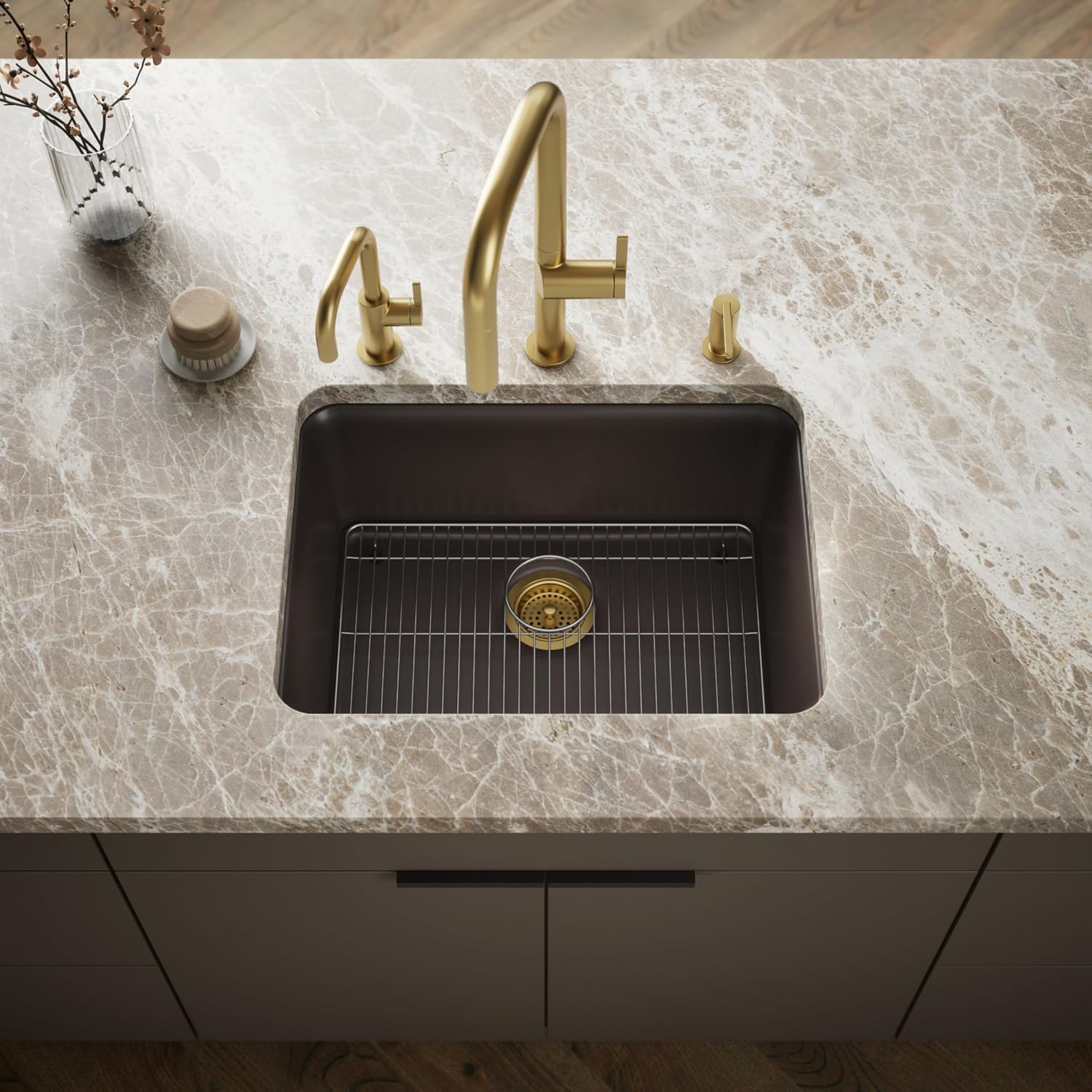 KOHLER K-28001-CM2 Cairn Sink, 24 in, Matte Brown