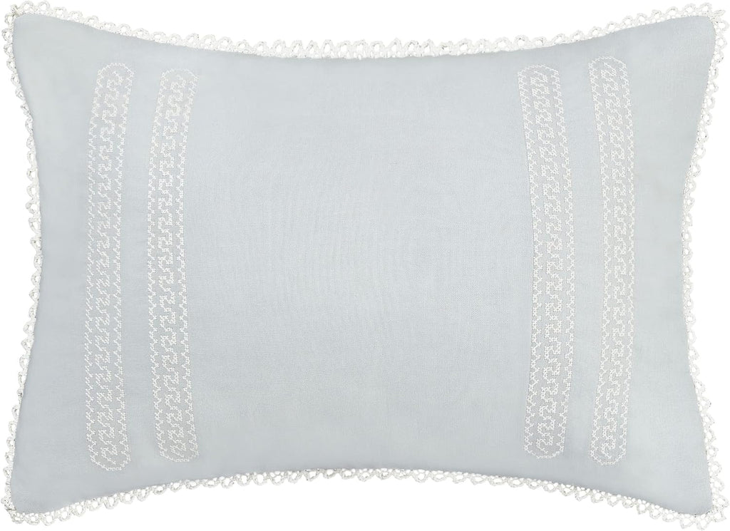 Laura Ashley Home - King Comforter Set, Reversible Cotton Bedding with Matching Shams, Stylish Home Decor for All Seasons (Chloe Blue, King)