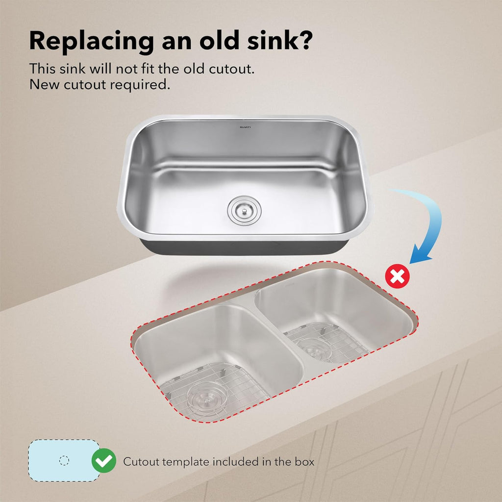 Ruvati 30-inch Undermount Kitchen Sink Single Bowl - 16 Gauge Stainless Steel Kitchen Sink with Brushed Finish hides scratches - Easy-to-Clean Single Bowl Undermount Sinks - RVM4250