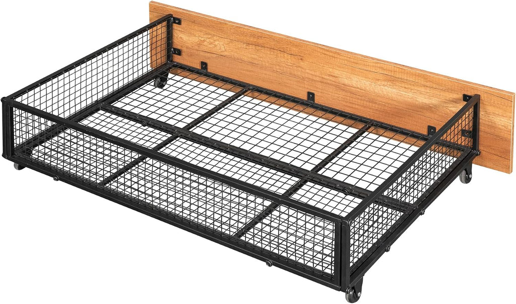 Full Over Twin & Twin Bunk Bed, Heavy Duty Metal Triple Bunk Bed with Drawers and Guardrails, Can be Divided into 3 Separate Beds, Triple Bunk Bed Frame for Kids Teens Aldults (Black + Metal)
