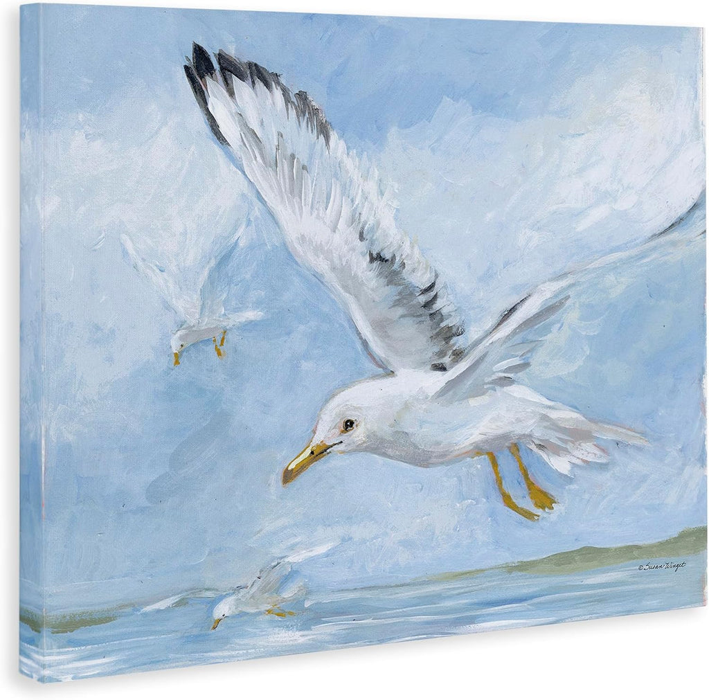 Stupell Industries Scenic Seagulls Flying Canvas Wall Art Design by Susan Winget, 48 x 36