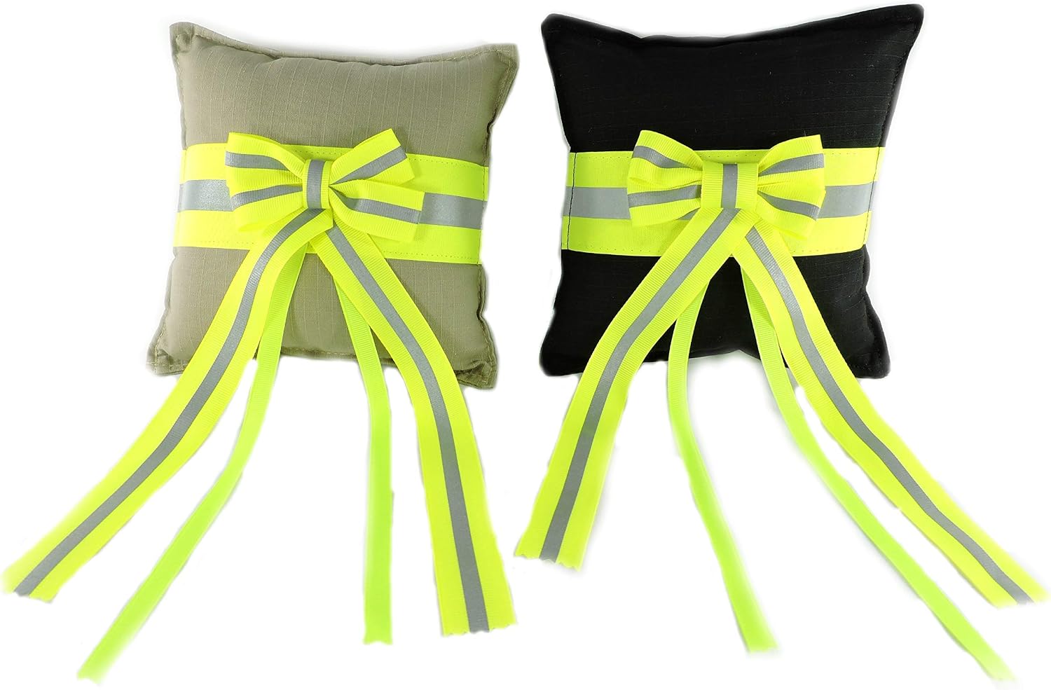 Firefighter Wedding Set, Two Garters, Guestbook, Ring Bearer Pillow, Tan Bunker Gear Look