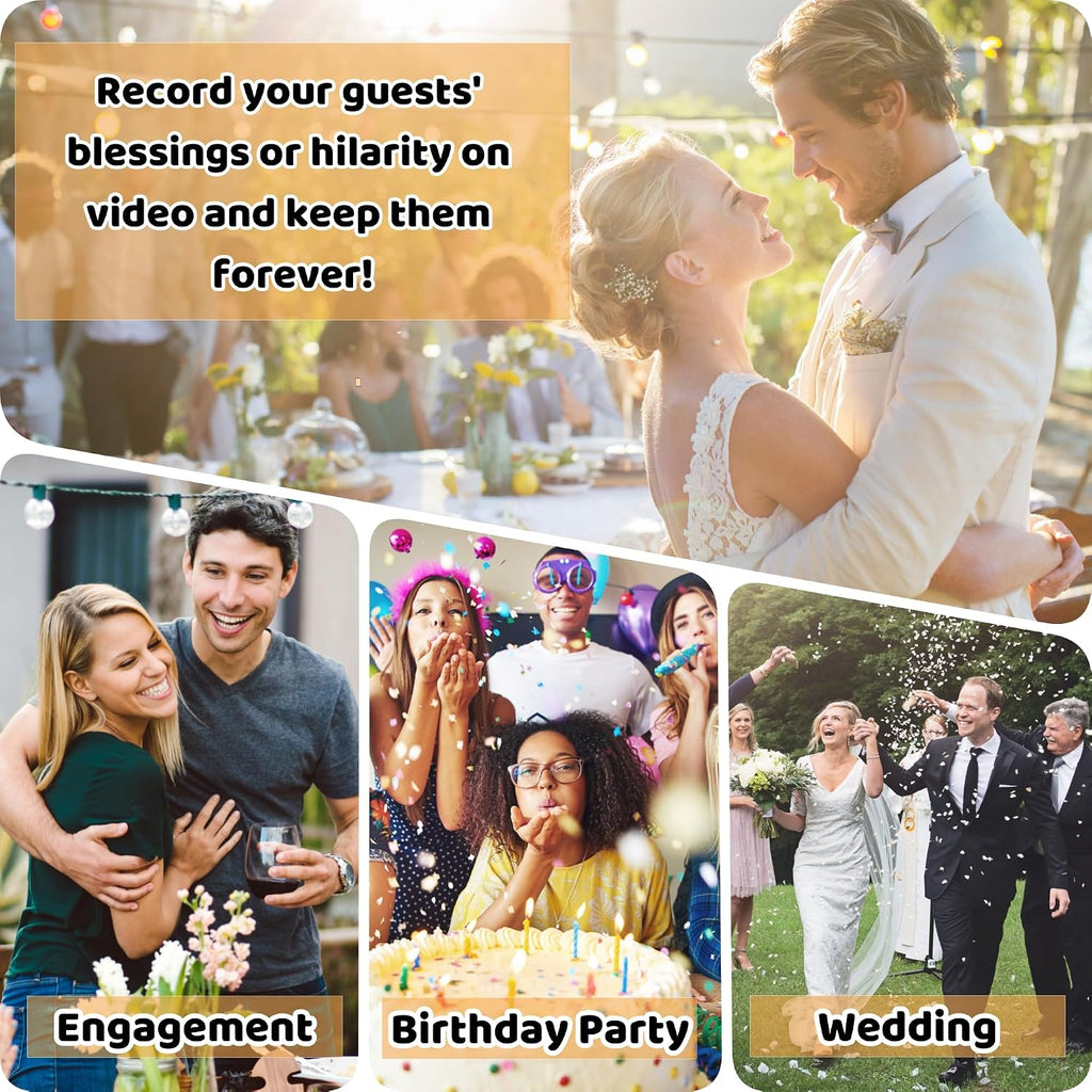 RetroVox Video & Audio Guest Book Wedding Phone Guestbook Creative Easy to Use & Fun Engagements Anniversaries Baby Showers Graduation (C Black)