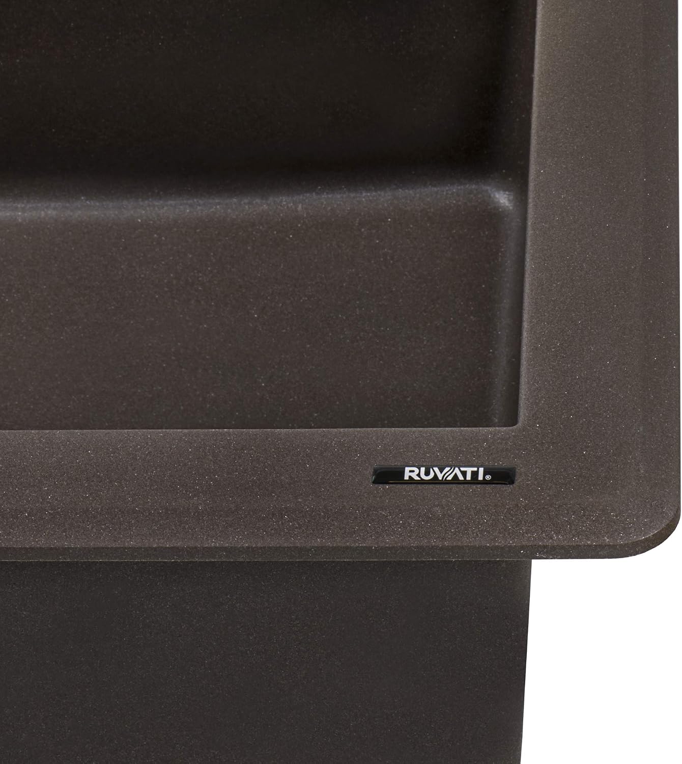 Ruvati 33 x 22 inch epiGranite Drop-in Topmount Granite Composite Quartz Double Bowl Kitchen Sink - Espresso Brown - RVG1344ES