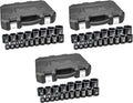 GEARWRENCH 19 Pc. 1/2' Drive 6 Pt. Standard Impact Socket Set, SAE - 84932N (Pack of 3)