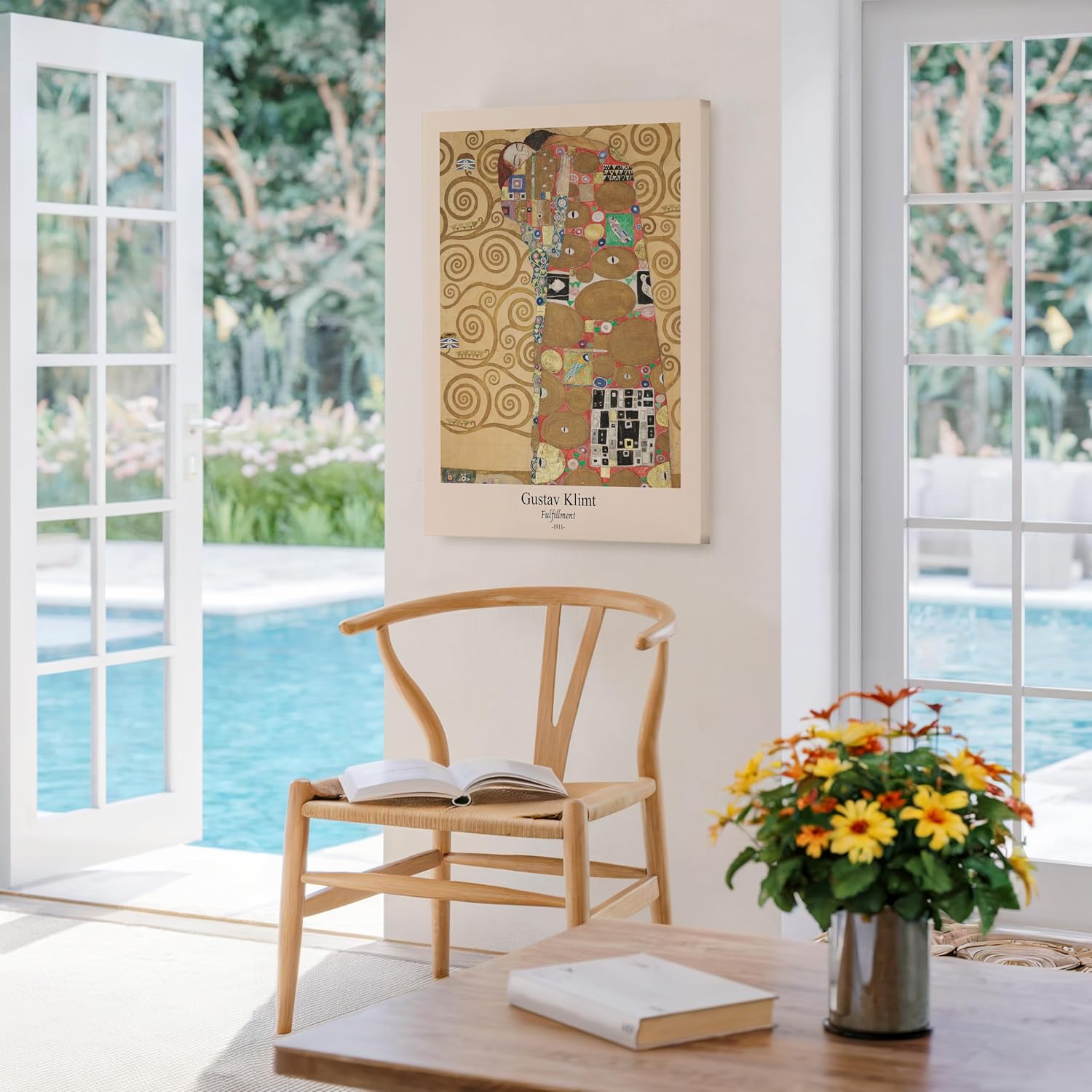 Poster Master Vintage Gustav Klimt Canvas - Retro Fulfillment Print - Abstract Symbolism - Aesthetic Art - Classic Painting - Art Nouveau - Living Room Wall Decor - 24x32 STRETCHED Canvas