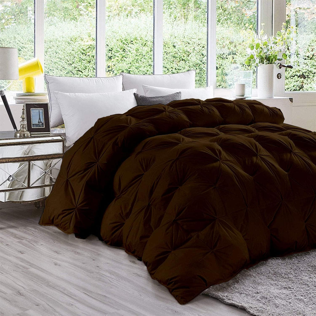 Super Soft 1000-TC All Season Down Alternative Comforter & 2pc Pillow Shams Super King (98' x 108') Inches Decorative Pintuck Comforter 100% Egyptian Cotton 600-GSM Fill & 8-Corner Tabs