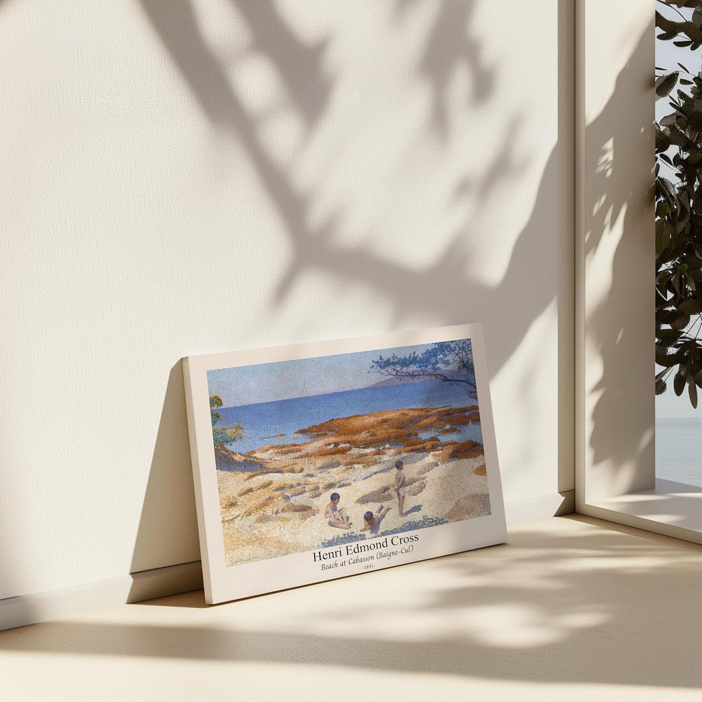 Poster Master Vintage Henri Edmond Cross Canvas - Retro Beach At Cabasson Print - Baigne-Cul Art - Aesthetic Impressionism - Classic Painting - Living Room Wall Decor - 24x32 STRETCHED Canvas