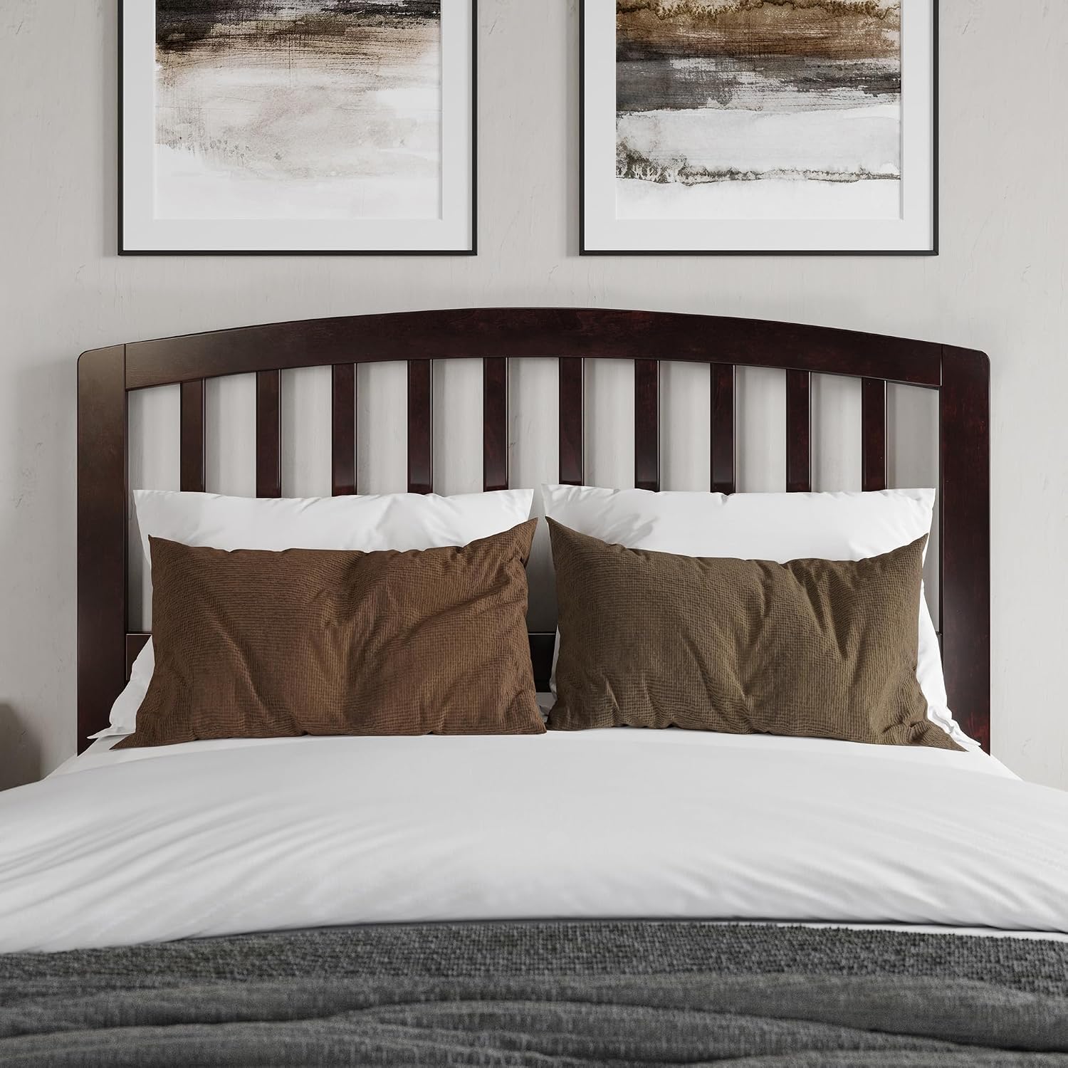AFI, Richmond Slatted Full Solid Wood Headboard, Espresso