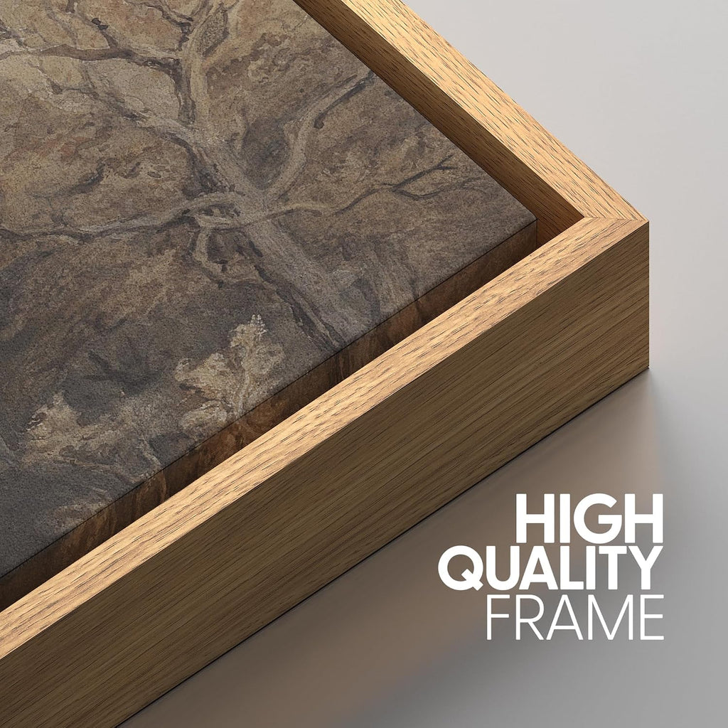 SIGNWIN Framed Canvas Print Wall Art Set Vintage Woodland Sketch Earth Tone Forest Tree Illustrations Modern Art Contemporary Minimal Ultra for Living Room, Bedroom, Office - 24'x36'x3 Natural