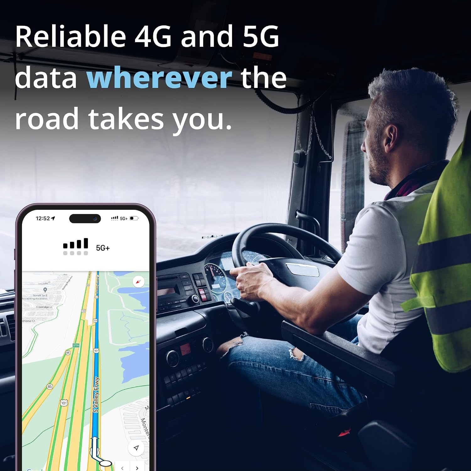 MULTIMAX™ 2x2 MIMO 4G/5G 4-in-1 All-Weather High Performance Antenna - for Cisco, Cradlepoint, Digi, Peplink, Etc. (Threaded Bolt, Black, 15' Cables w/ 2X 5G, 1x Wi-Fi, 1x GNSS)