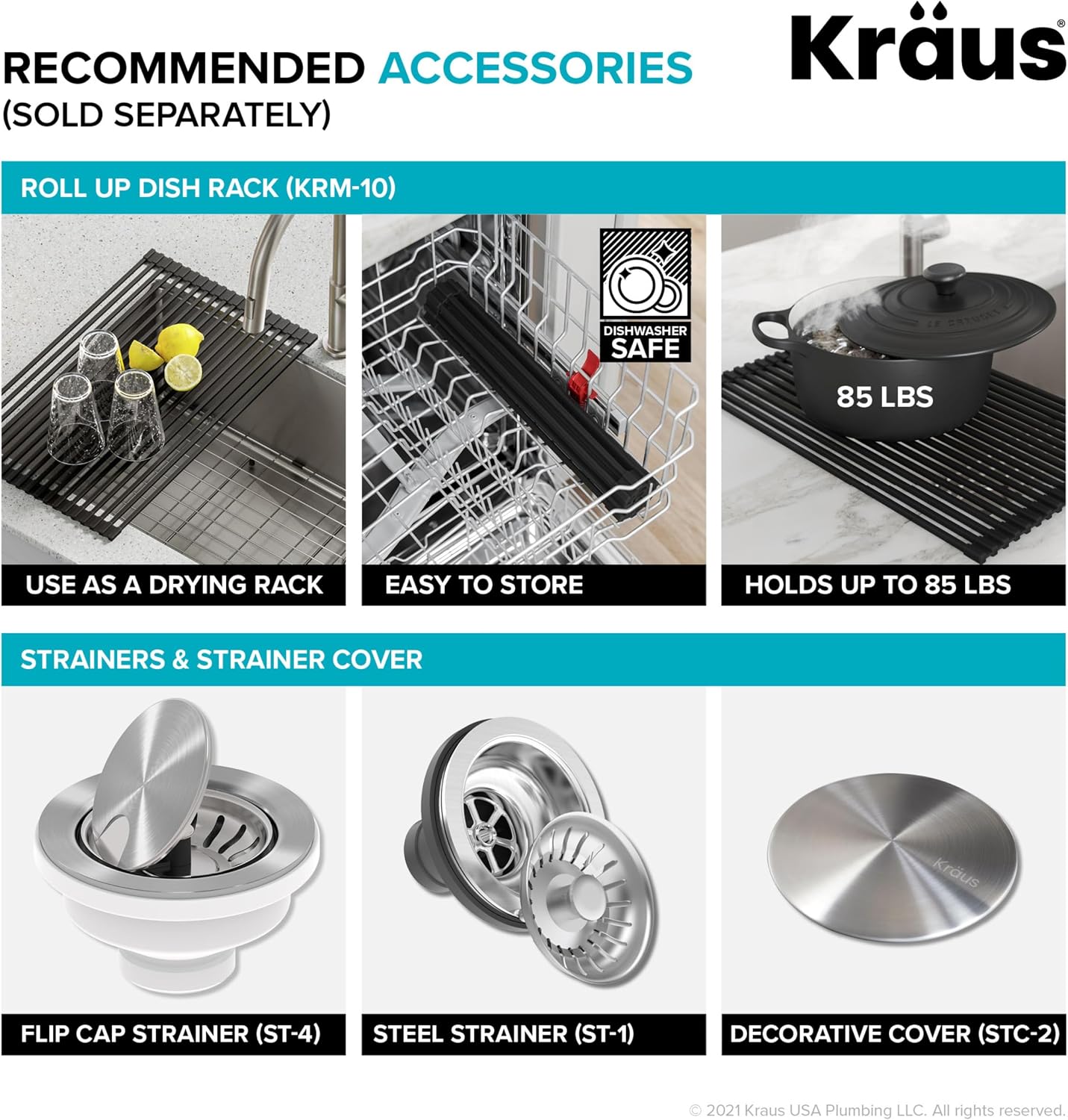 KRAUS Dex 25-inch Undermount 16 Gauge Stainless Steel Single Bowl ADA Kitchen Sink, KA1AS25B