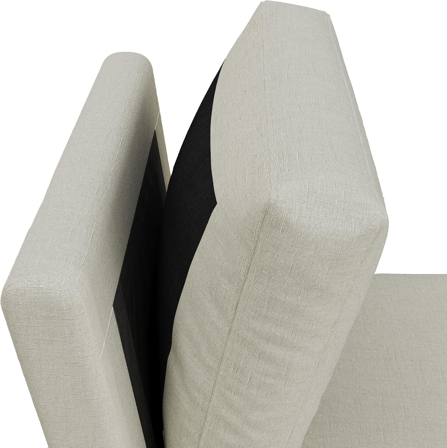 BLANKSPACE Upholstered Dining Chairs with Storage, Modern Linen Chairs with Casters, Armless Single Sofa Chair for Guest Seating, Bedroom, Reading Room（Beige）