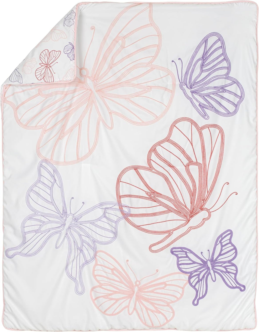 Sweet Jojo Designs Shabby Chic Butterfly Girl Baby Crib Bedding Set Infant Nursery Room Blanket Fitted Sheet Skirt Diaper Stacker 4p Blush Pink Lavender Purple White Pastel Lilac Watercolor Pattern