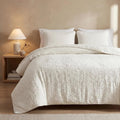 HiEnd Accents Porto Matelassé 3 Piece Duvet Cover Set with Pillow Shams, King Size, Cotton Vintage White Textured Modern Boho Chic Casual Luxury Bedding, 1 Comforter Cover, 2 Pillowcases
