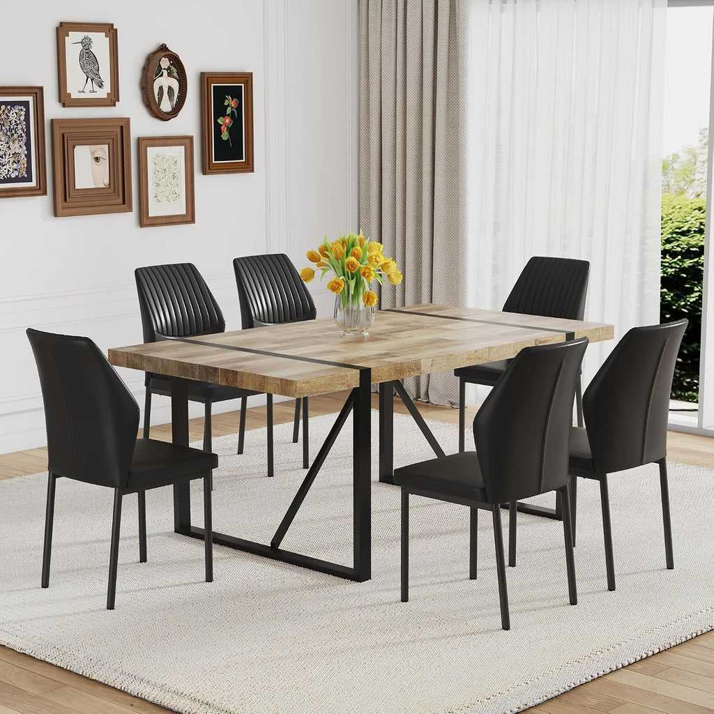 Dining Room Chairs Set of 4,Comfortable,Fashionable Soft Padded Kitchen Chairs High Backrests Metal Legs. Suitable for Living Room and Bedroom (Black Set of 4)