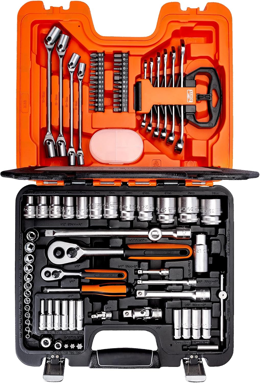 Bahco S910 S910 Socket Set 92-Piece 1/4-Inch And 1/2-Inch Drive