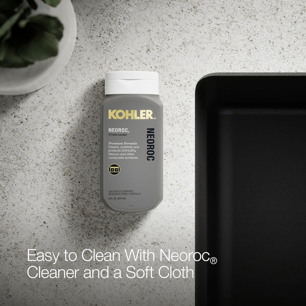 KOHLER 28003-1-CM1 Kennon® 25' Top-/Undermount Single-Bowl Kitchen Sink, Includes Sink Rack, Matte Black
