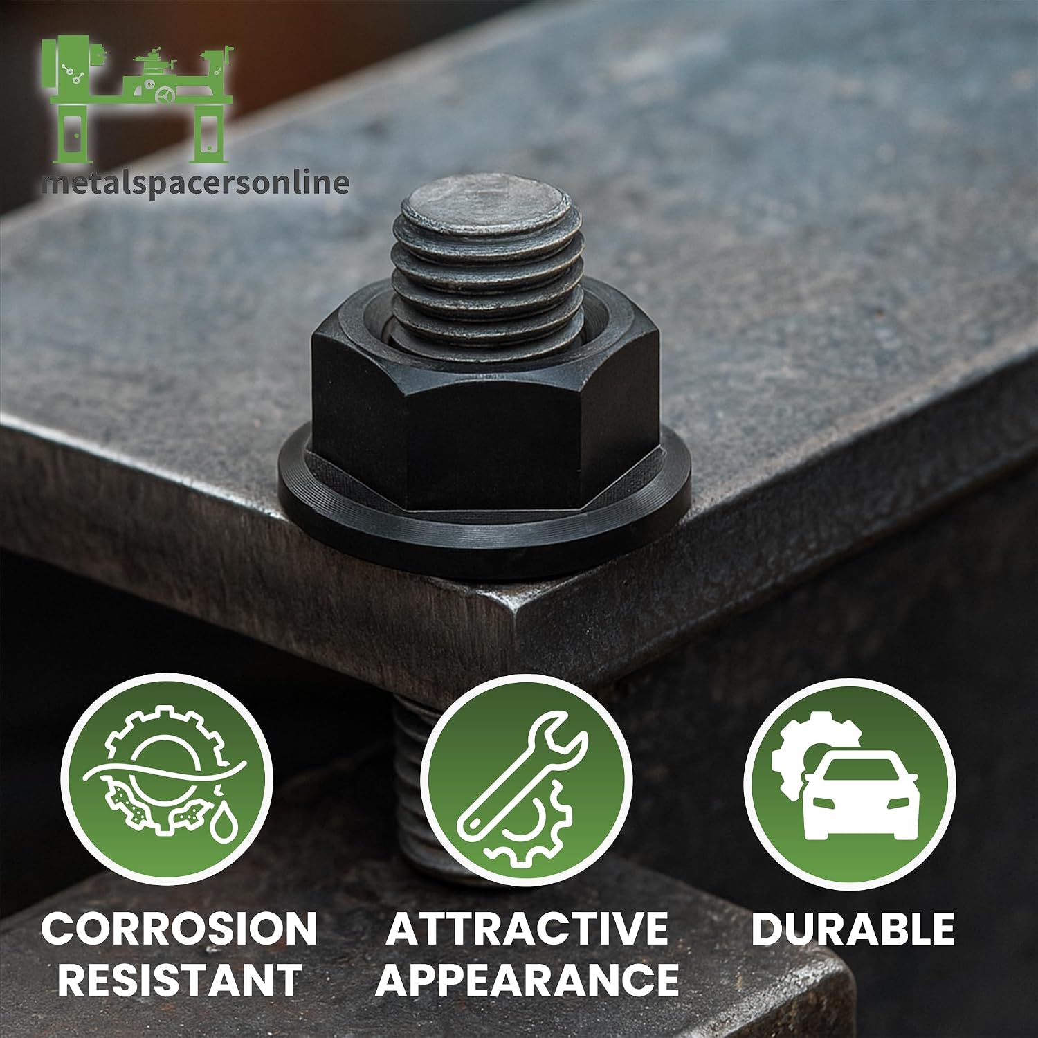 M8 x 1.25 Thread Flange Nuts – 1000 Pack Black Zinc Steel with 13mm Drive – Corrosion Resistant Hardware Nuts for Automotive, Construction & DIY