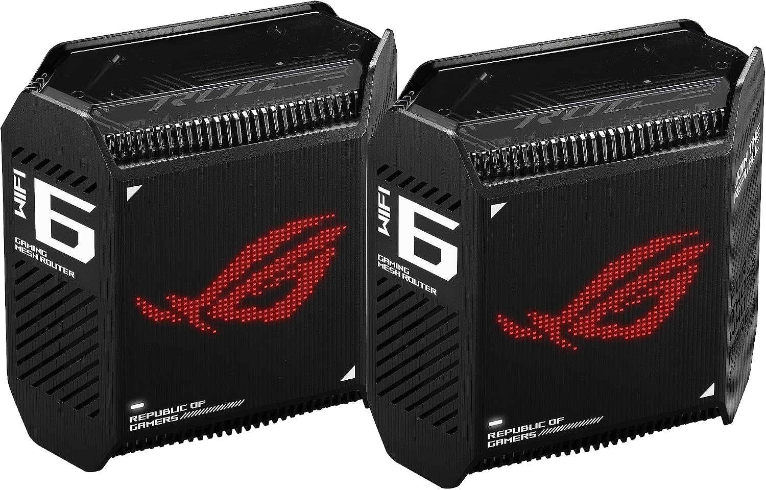 ASUS ROG Rapture GT6 (2PK) AX10000 Tri-Band WiFi 6 Gaming Mesh System, Covers up to 5,800 sq ft, 2.5 Gbps Port, Triple-Level Game Acceleration, UNII 4, Free Lifetime Internet Security, Black