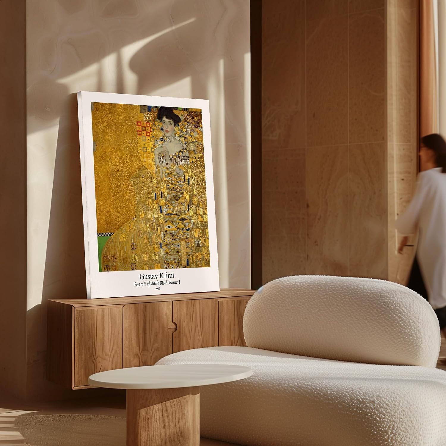 Poster Master Vintage Gustav Klimt Canvas - Retro Portrait of Adele Bloch-Bauer Print - Fine Art - Classic Painting - Art Nouveau - Living Room or Office Wall Decor - 24x32 STRETCHED Canvas