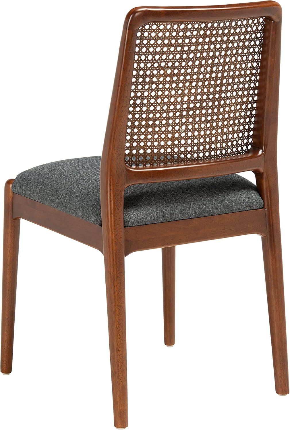 SAFAVIEH Home Collection Reinhardt Rattan Cushion Dining Chair (Set of 2) -Fully Assembled DCH8800D-SET2, Brown/Grey