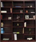 Concepts In Wood 84' Traditional Triple Wide Wood Bookcase with 15 Adjustable Shelves & 3 Fixed Shelves, Assembly Required, for Laundry/Bedroom/Kitchen/Garage/Office, in Cherry Finish