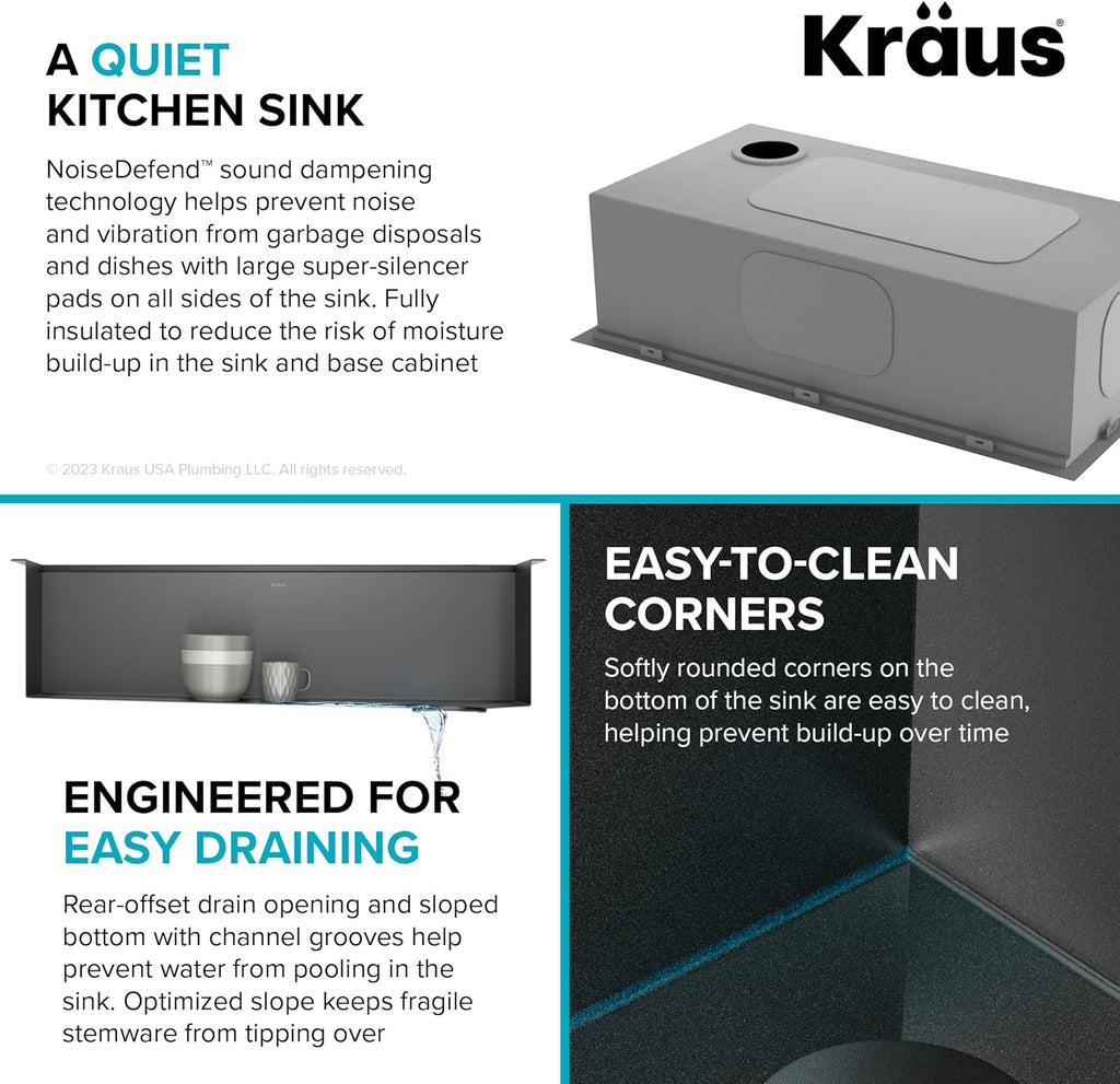 KRAUS Kore Workstation 33-inch Top Mount Drop-In 16 Gauge Black Stainless Steel Single Bowl Kitchen Sink in PVD Gunmetal Finish with Accessories, KWT310-33/PGM