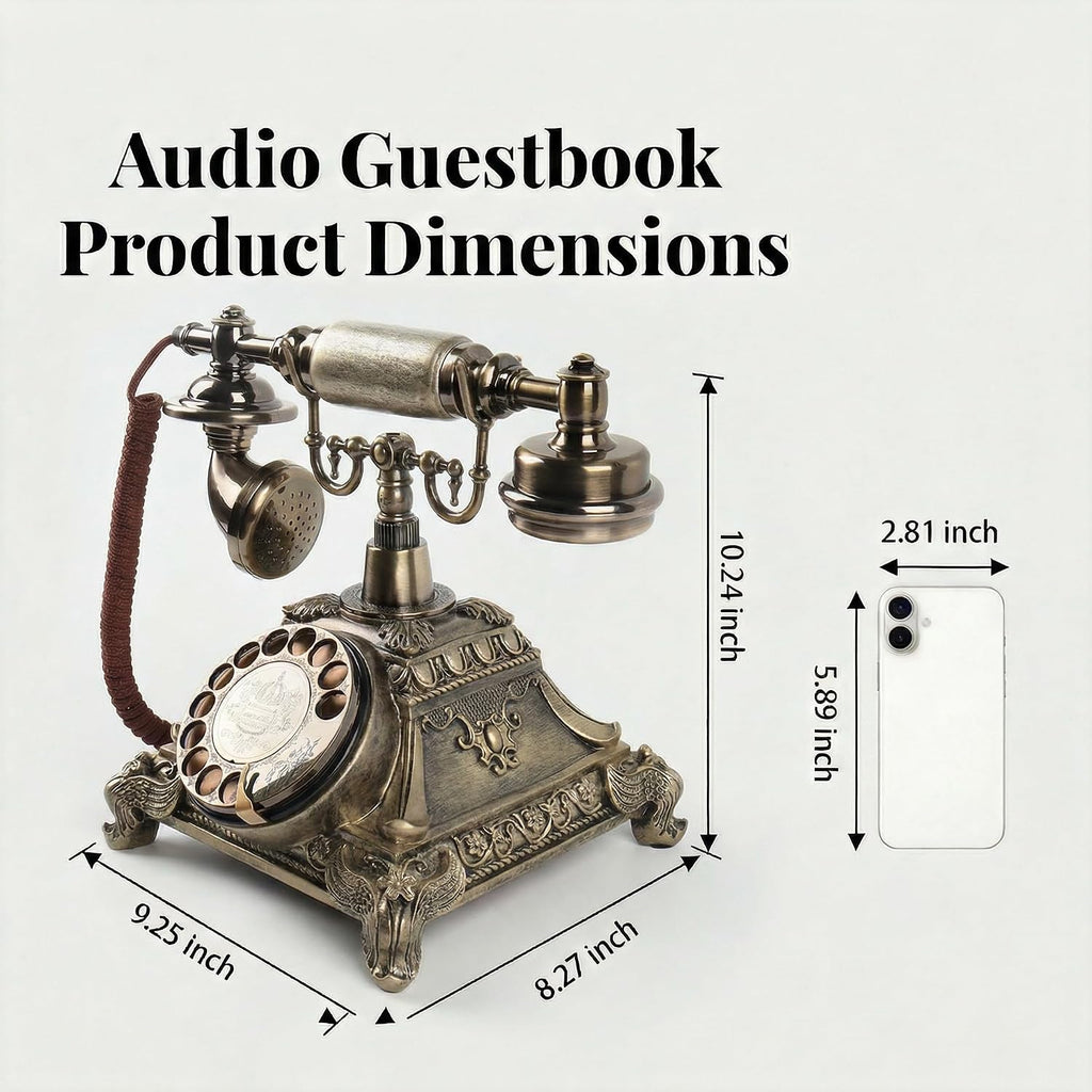 Audio Guest Book Wedding Phone, Audio Guestbook After the Tone,Recording Voicemail for Wedding, Parties, Guaduations, Banquets, Rotary Design (Antique Brown)