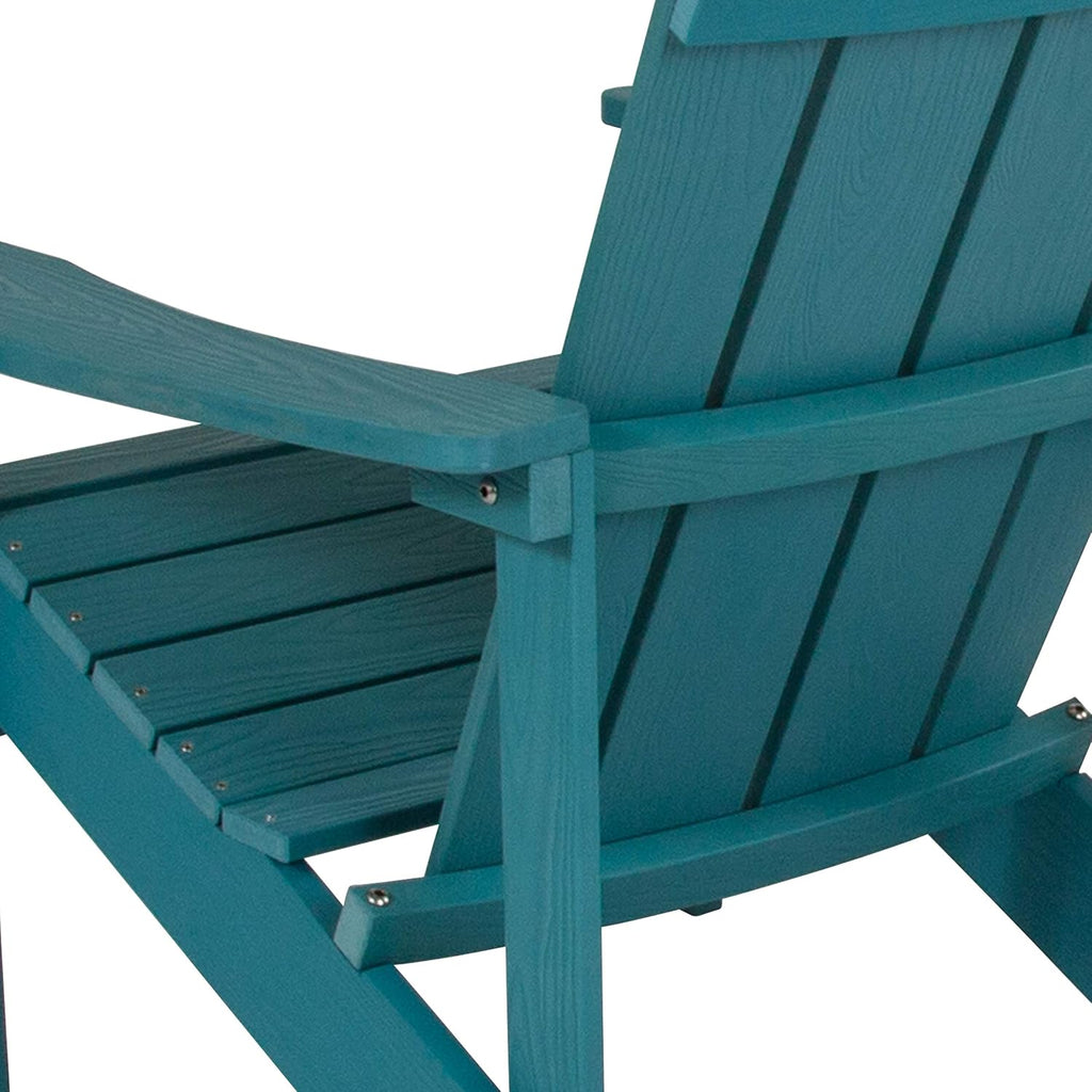 Flash Furniture Charlestown Poly Resin Adirondack Chair - Sea Foam - All Weather - Indoor/Outdoor - Set of 4