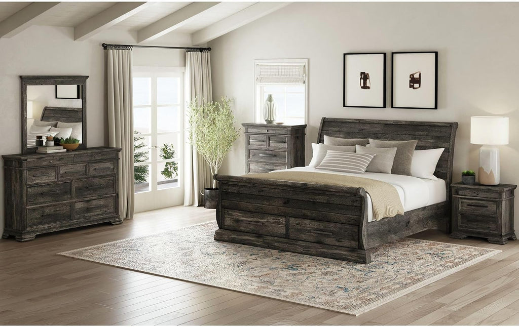 Picket House Hyde Full Sleigh Storage 3PC Bedroom Set in Charcoal